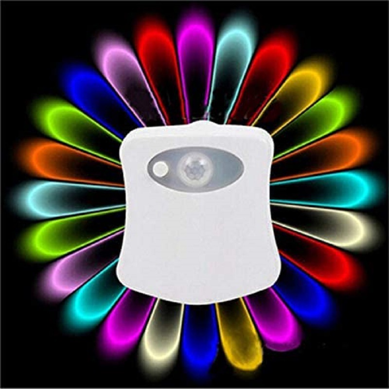 Aousin LED Toilet Backlight Body Sensor Hanging Toilet Seat Night Light (8 Color), Brown