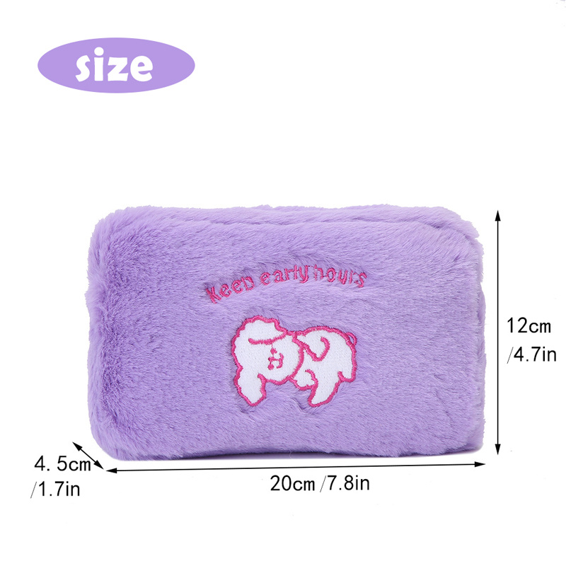 Furry Pencil Pouch, Cute Pencil Case, Small Plush Makeup Bag In Macaron  Colors, Cosmetic Travel Zipper Bag, Multi-function Purse, Aesthetic School  Stationary, Study Supplies (purple) - Temu