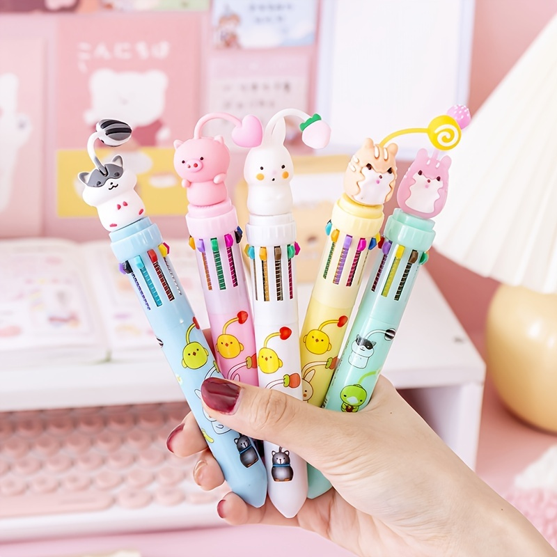 Cute Kawaii Animal 10 In 1 Ballpoint Pen - Office Products - Temu