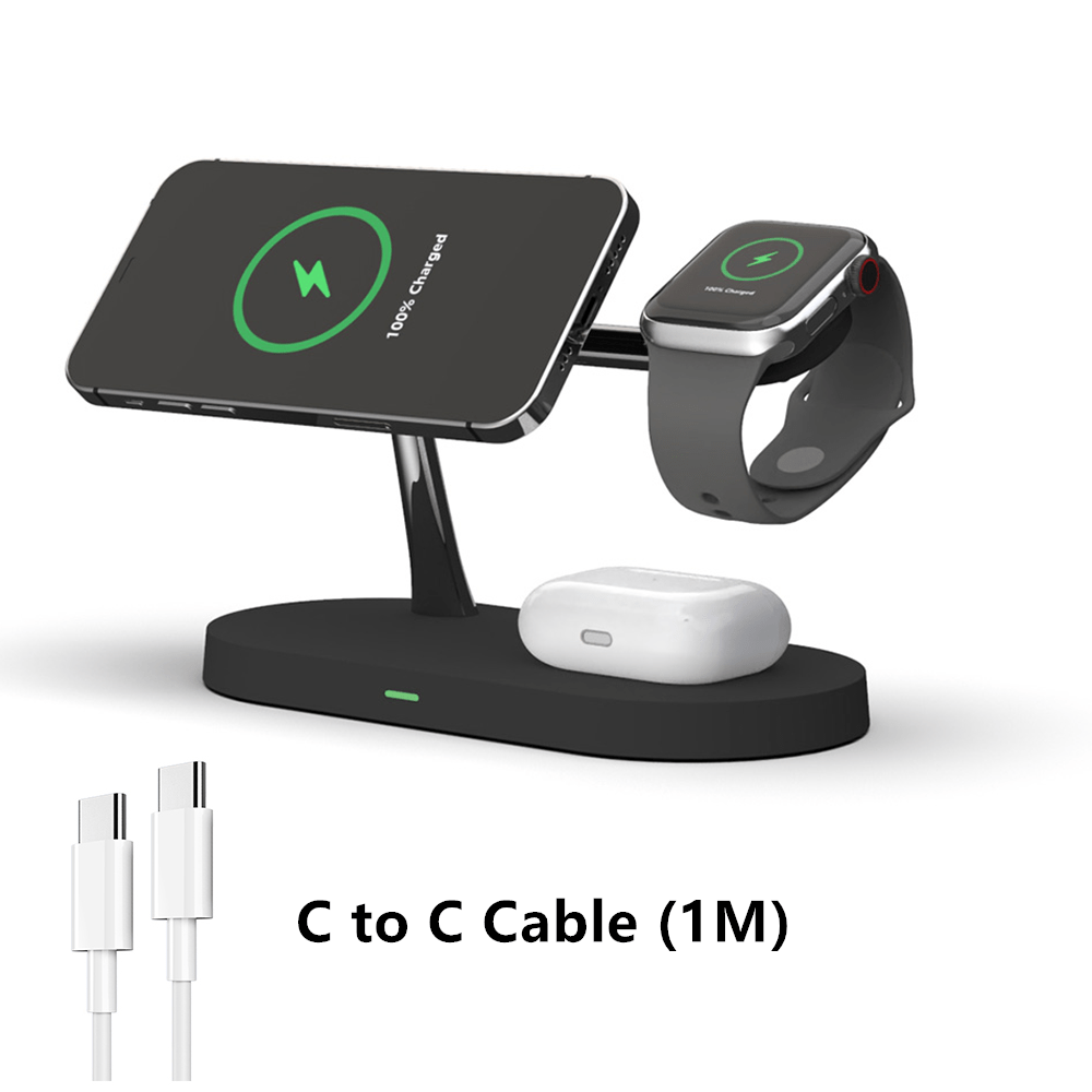 3 In 1 Magnetic Wireless Charger 15w Qi Fast Charging Station For