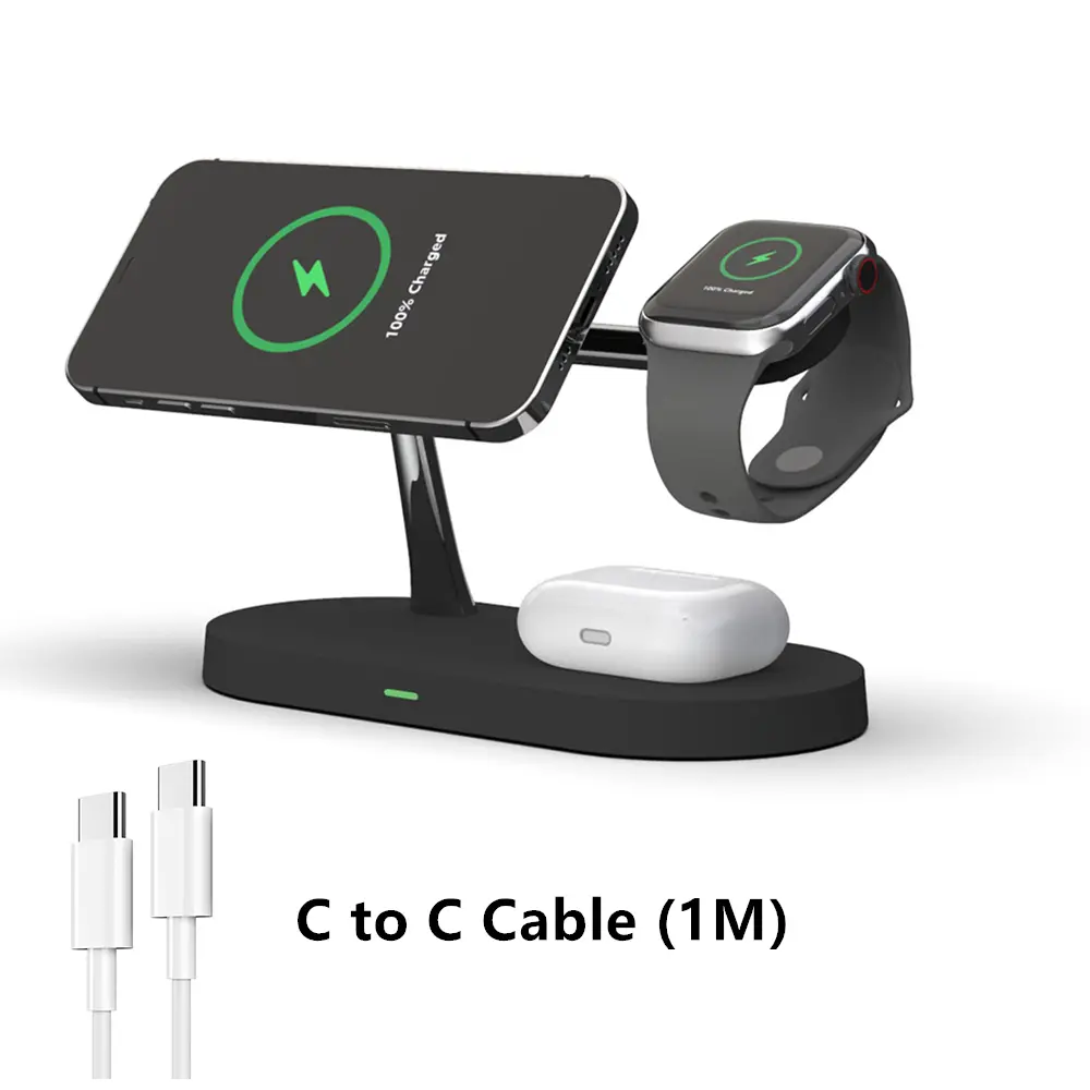 5 In 1 Magnetic Wireless Charger Stand 15w Qi Fast Charging Dock Station  Holder Led Night Light Compatible With Iphone 15 14 13 12 Pro Max Mini For  Iwatch 9 8 7 Se 6 5 4 3 2 3 2 Pro - Cell Phones  Accessories - Temu Germany