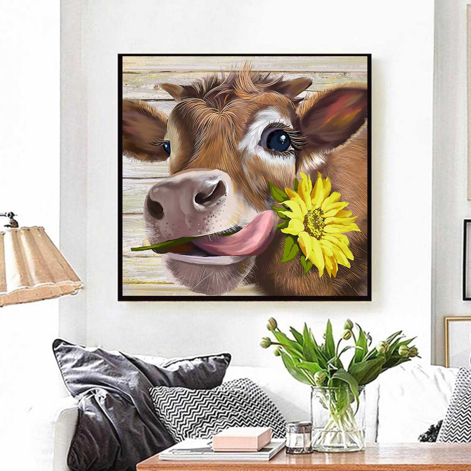 Diy Diamond Painting Kit, 5d Colorful Cow Diamond Art Kit, The Cow With The  Glasses Round Full Drill Rhinestones Accessories For Adult Students Art  Painting For Home Wall Decor Gifts - Temu