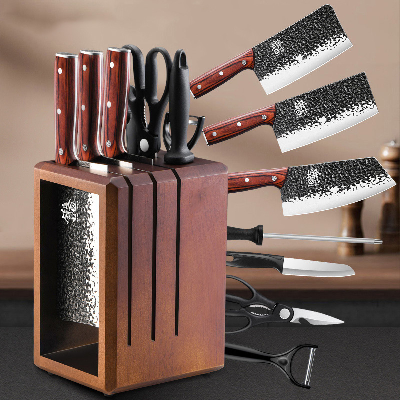 9-piece Kitchen Set Acrylic Knife Holder Chef Knife Bone Cutting