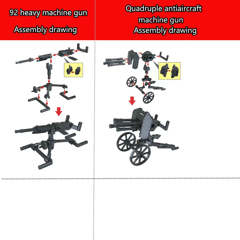 Military Heavy Weapons Building Block Set Maxine 92 Heavy Machine Gun