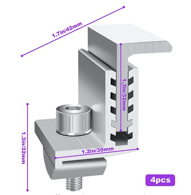 Solar Panel Mounting Brackets Adjustable End Panel Clamp - Temu