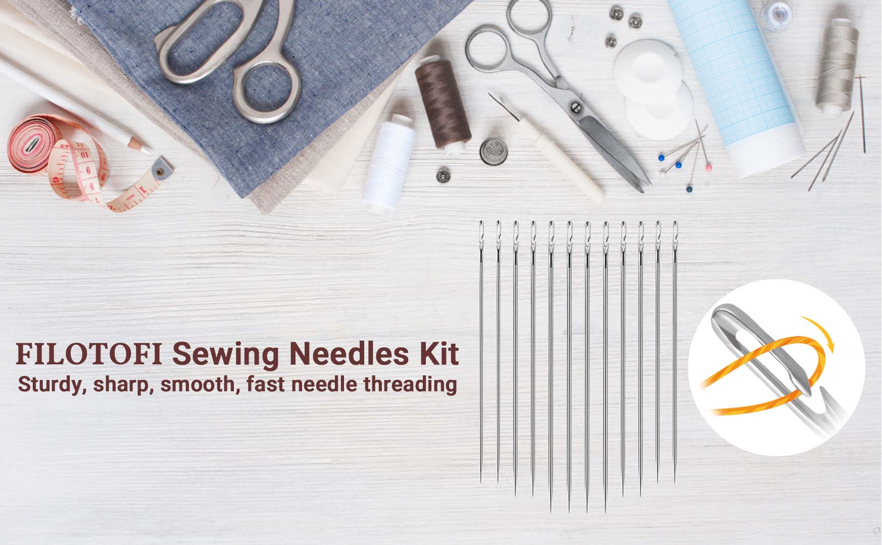 Self Threading Needles for Hand Sewing - YAWALL 24 Pieces Embroidery Thread  Needles Easy Thread Needles for Hand Sewing Side Threading Needle for  Quilting with Wooden Needle Case Carving Pattern 24PCS-Gold