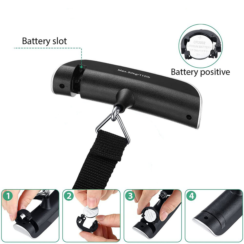 1pc 110lb/50kg Capacity Handheld Digital Luggage Scale Portable Hanging  Weight Scale For Travel Fishing