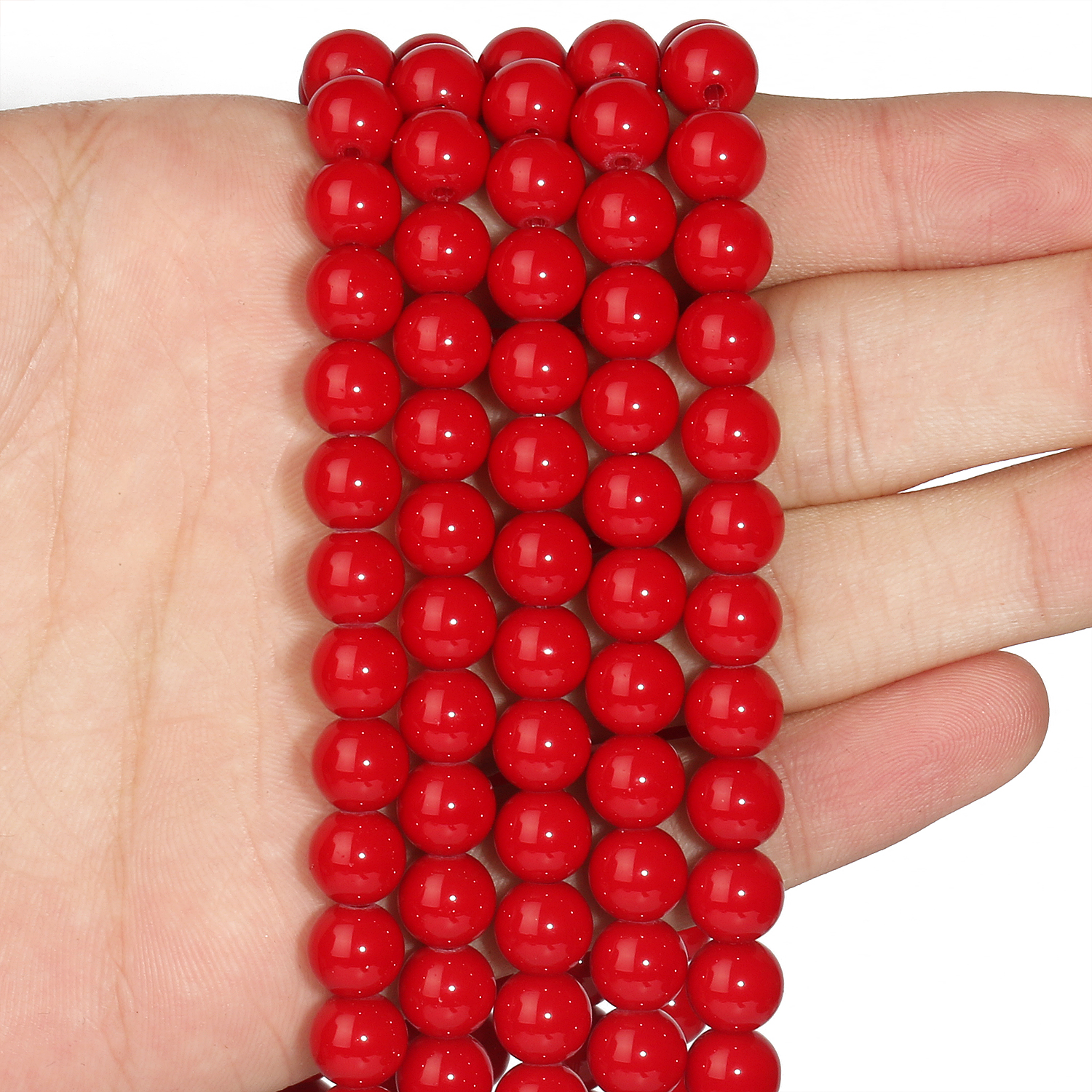 8mm Red Beads for Jewelry Making,Natural Stone Beads for Bracelets Making,Striated Stone Round Loose Gemstone Beads for Jewelry Making Adults,46pcs
