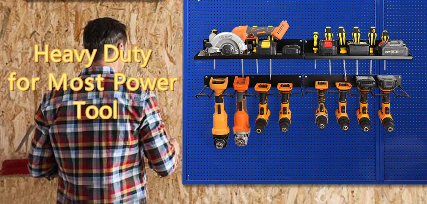 ZLQ METAL Power Tool Organizer With Charging Station,Drill Holder