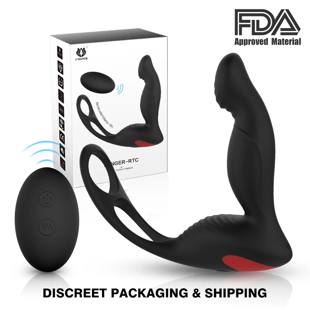1pc 3 In 1 Remote Control Prostate Massager Vibrator With Penis Ring And Ball Loop 9 Speeds Rechargeable Anal Sex Toy Waterproof G Spot Vibrating Stimulator For Men Women Couple Shop