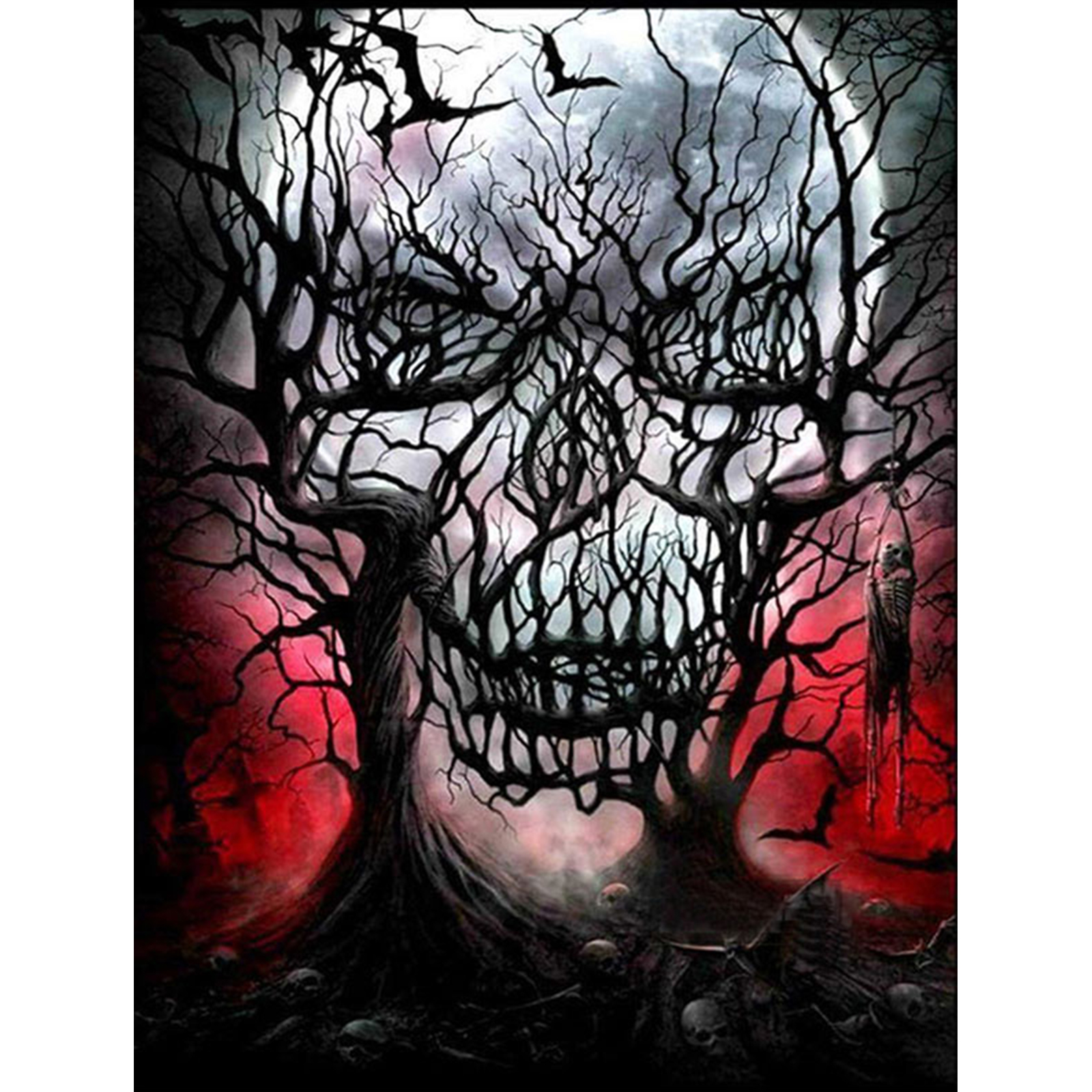 Diamond Painting Skull Tree Diamond Art Kits For Adults full - Temu