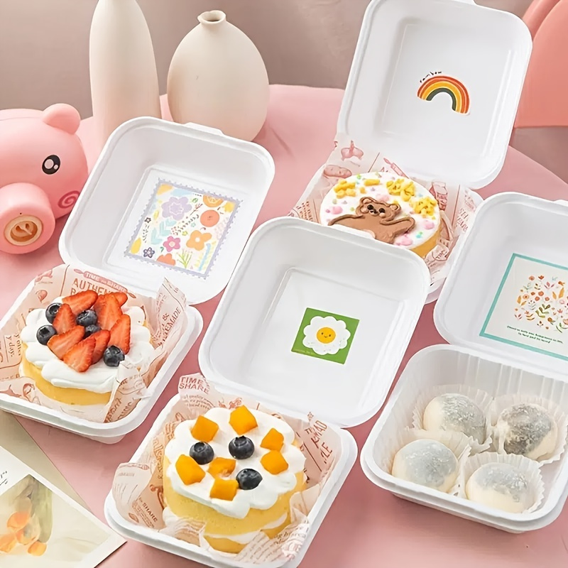 Cake Containers, Disposable Paper Pulp Lunch Box, Hamburger Box Bento Cake  Box Square Packing Box, Bakery Take Out Containers - Temu