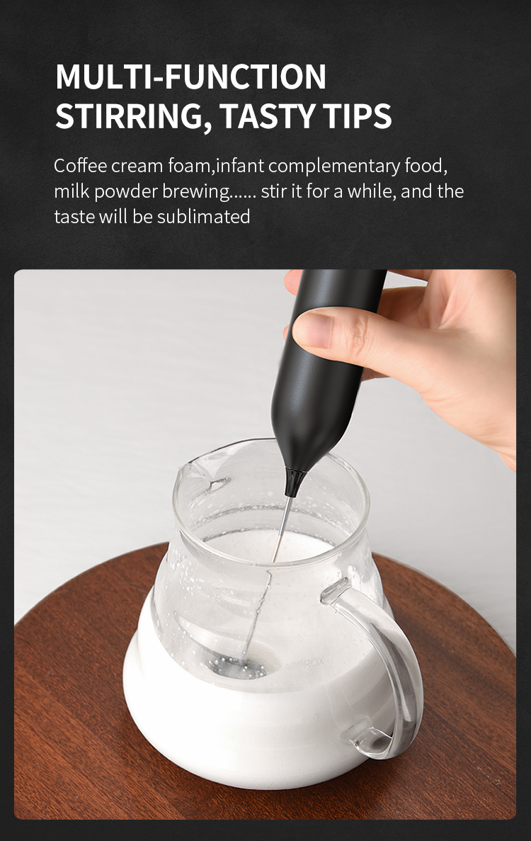 Portable Rechargeable Electric Milk Frother With Usb Type-c Cable