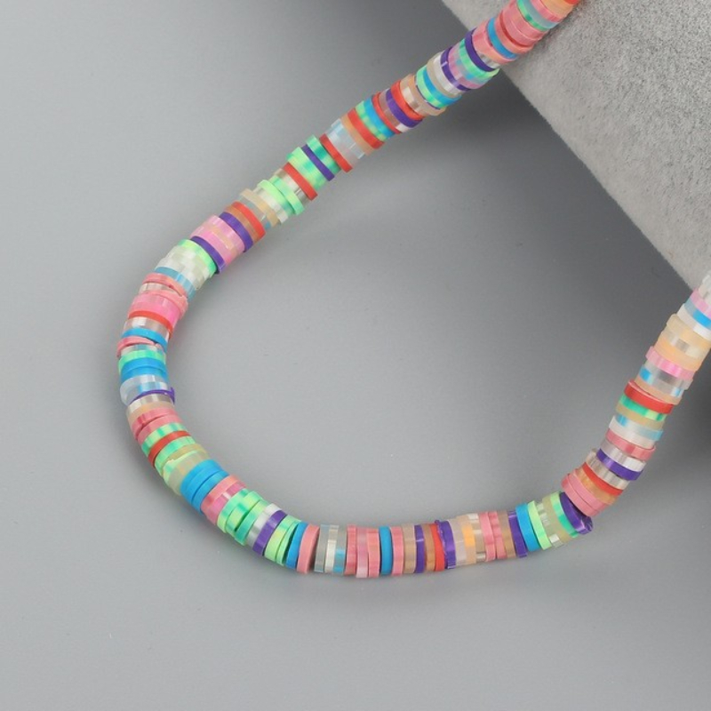 350pcs Rainbow Color Flat Round Clay Beads 6mm Mixed Bohemian Bulk
