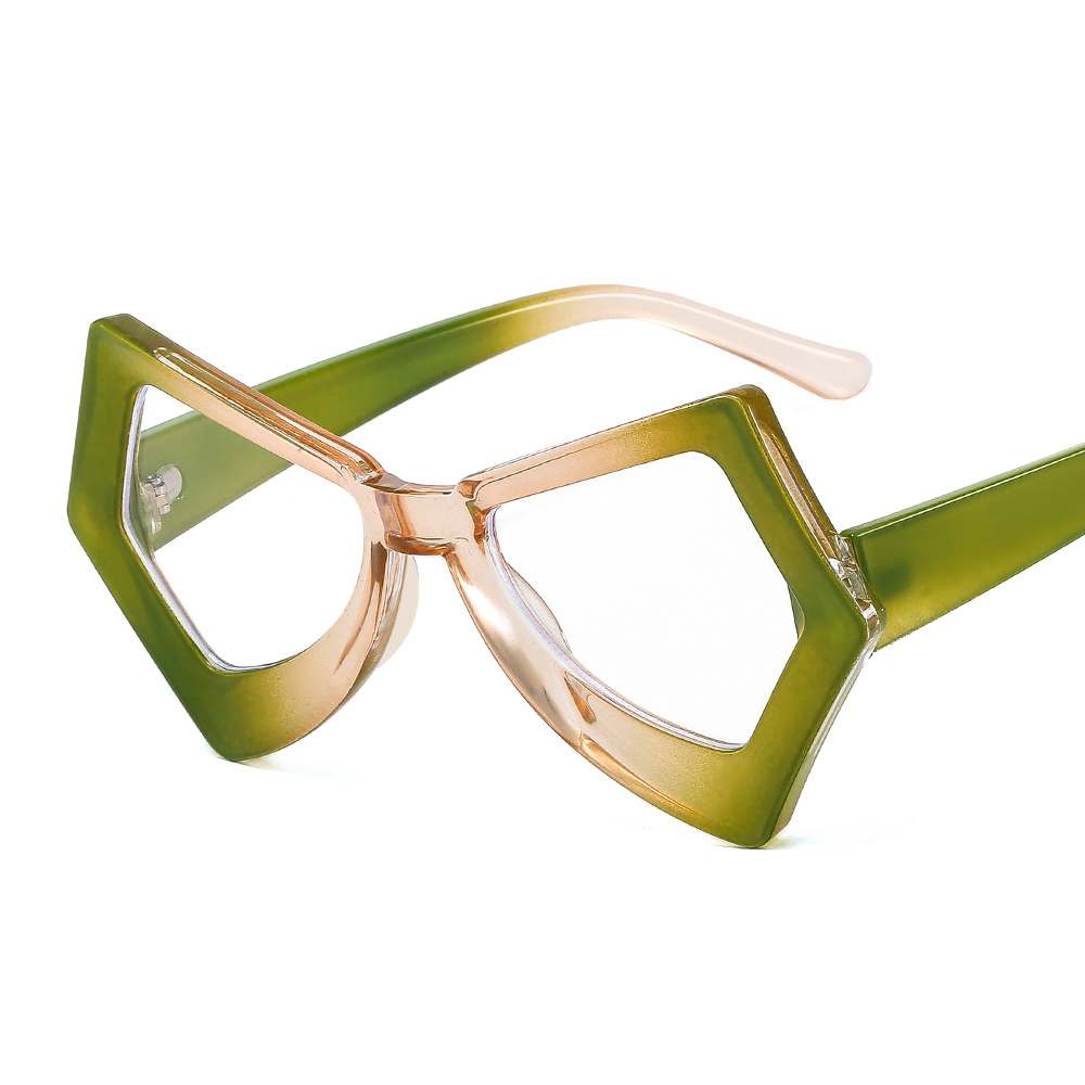 Y2K Polygon Cat Eye Eyeglass Frame Light Blocking Glasses