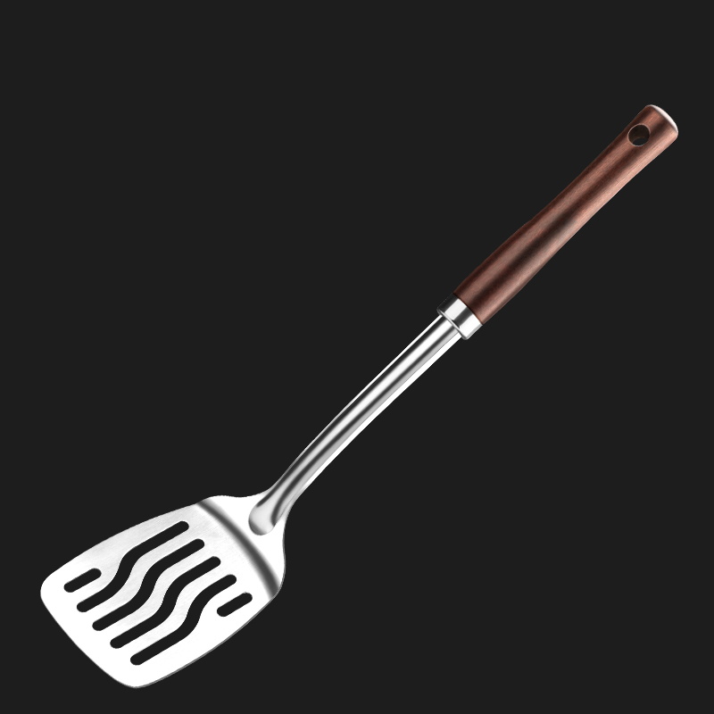 Hadanceo Cooking Spatula Food Grade Non-stick Wooden Handle Silica Gel  Turner Spatula Shovel Cooking Kitchen Utensils for Home