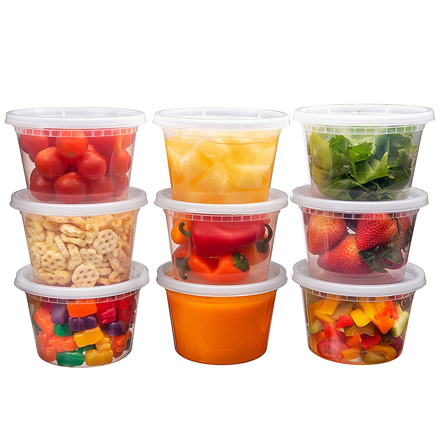 Plastic Deli Containers With Lids, Meal Prep Containers, Plastic Take Out  Bowls, Bpa Free, Stackable, Leakproof, Microwave, Dishwasher, Freezer Safe  - Temu