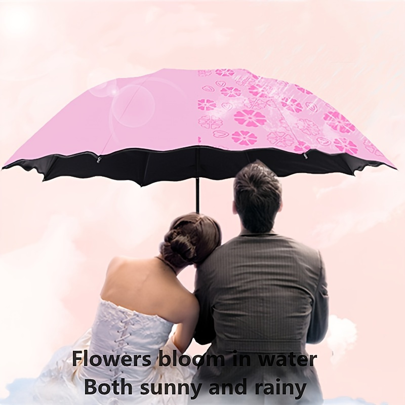 

Fashion Foldable Compact Casual Manual Sun Protection Umbrella With Met Water Blomssom Blooming Material