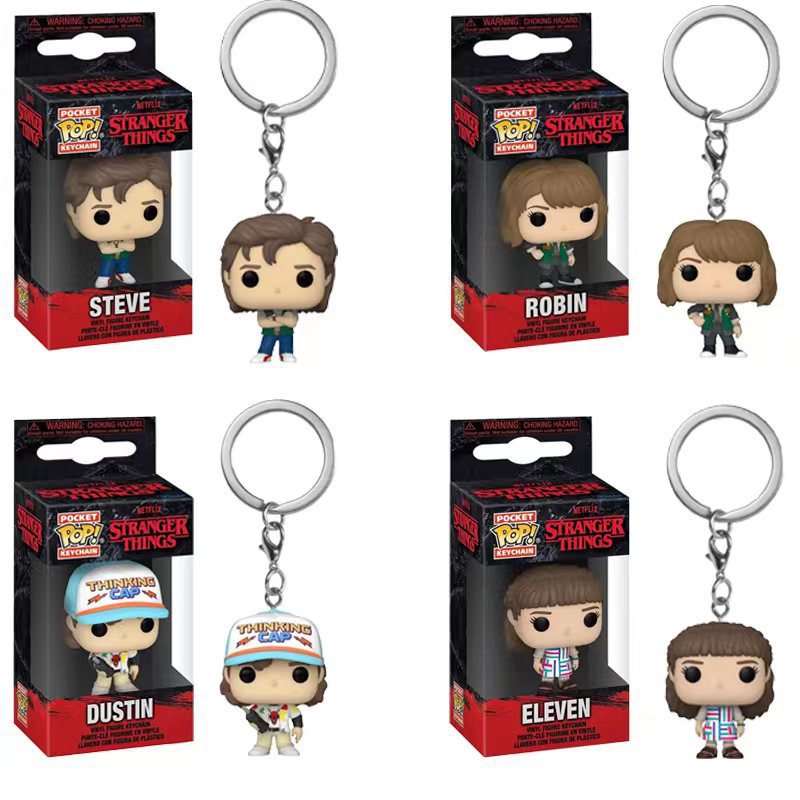 Funko Pop Figure Keychain New Dustin Keychain New Eleven Buckles Anime