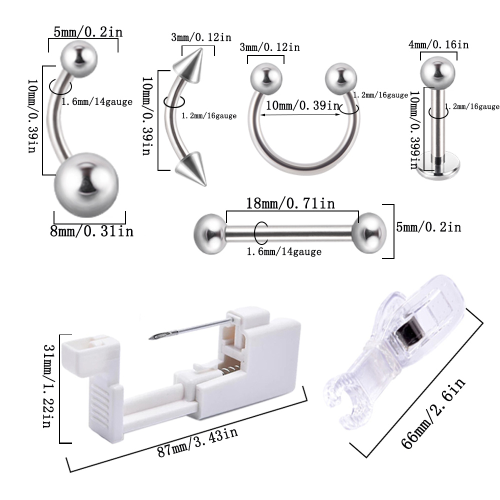 Professional Piercing Tool Kit Navel Tongue Eyebrow Lip Temu