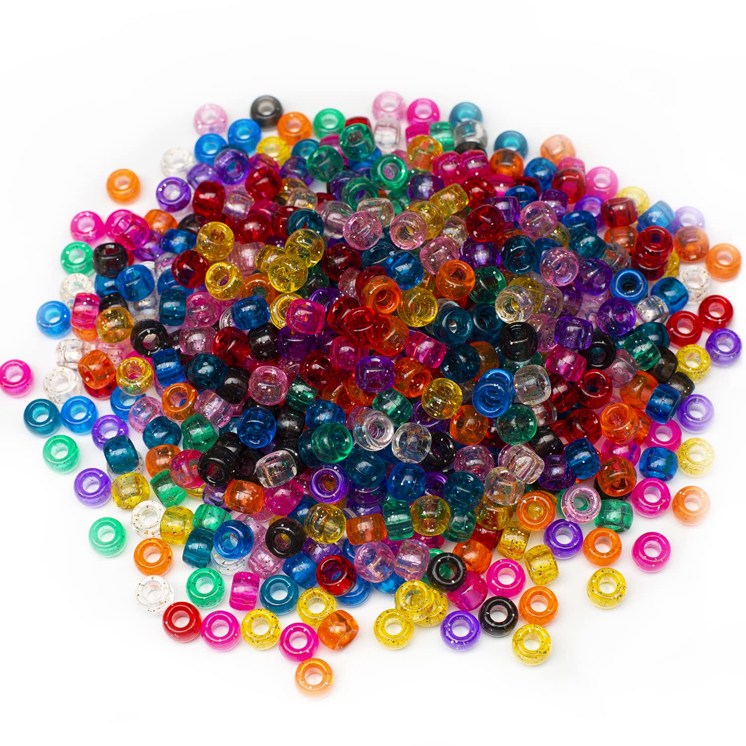 9mm Assorted Glow-in-The-Dark Plastic Pony Beads, 1000pcs - 19B0GD