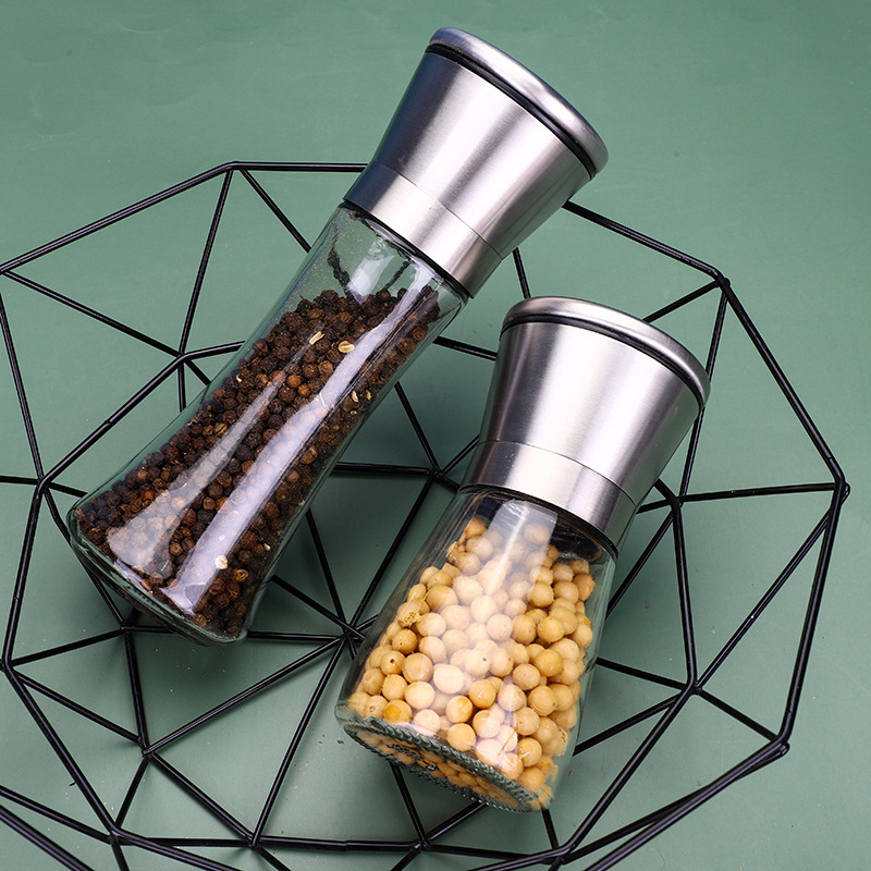 GLING Salt and Pepper Grinder Set - Refillable Sea Salt