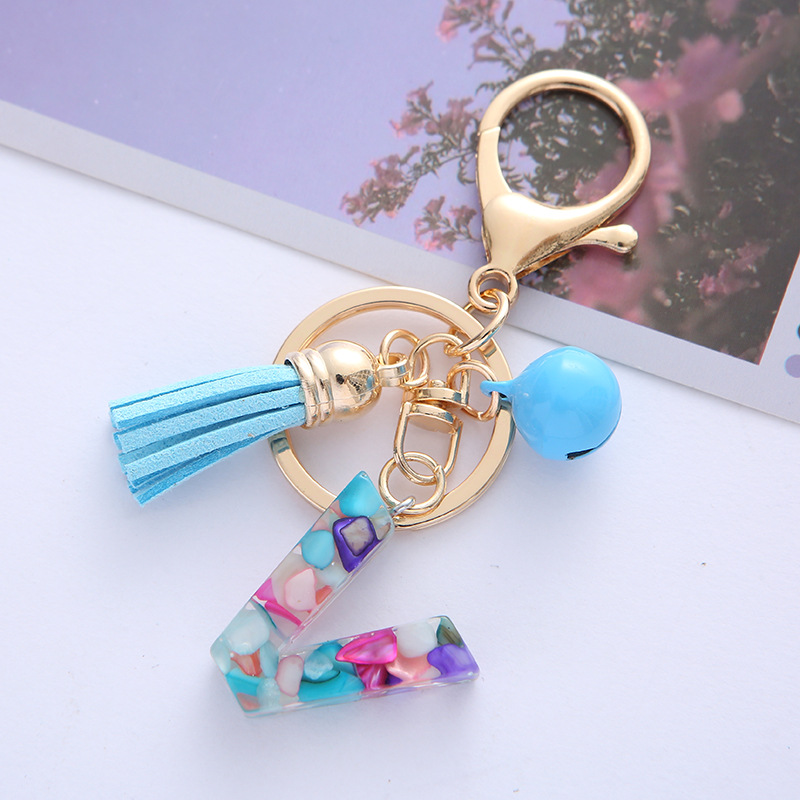 pulunto Alphabet Keychain with Tassel, Initial Letter Couple Key Ring, Bag  Charm Pendant, Key Chain for Bag Key A1W3