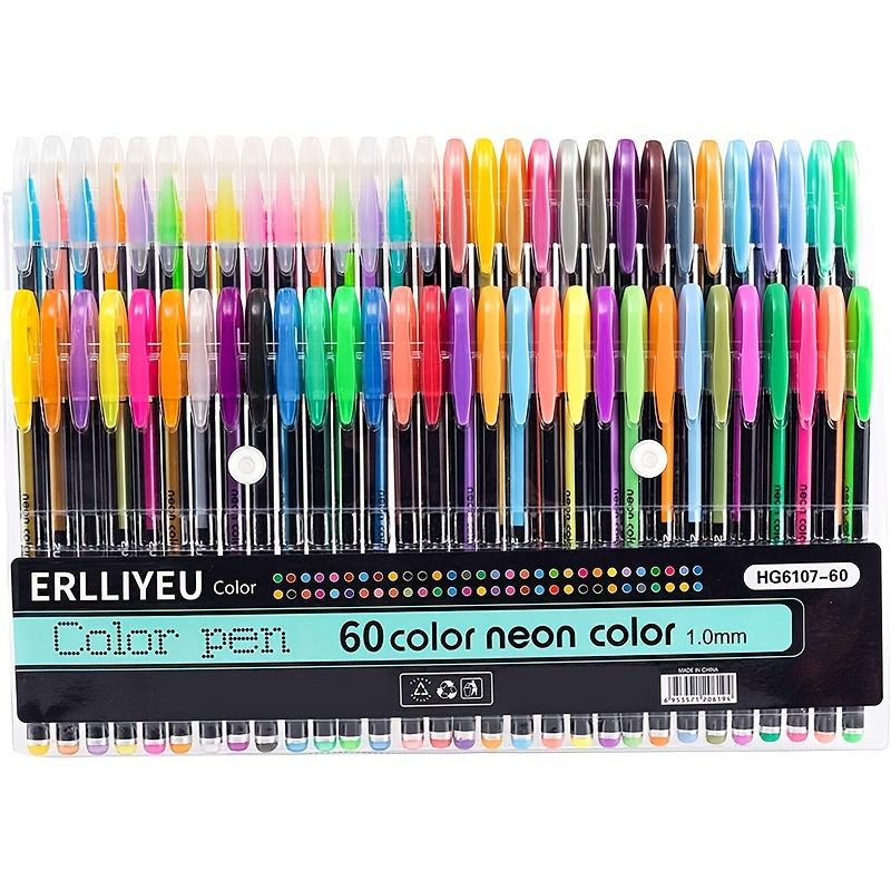 

Gel Pens Set Colored Pen Fine Point Art Marker Pen 60 Unique Colors For Adult Coloring Books Doodling Scrapbooking Drawing Writing Sketching Highlighter Pens