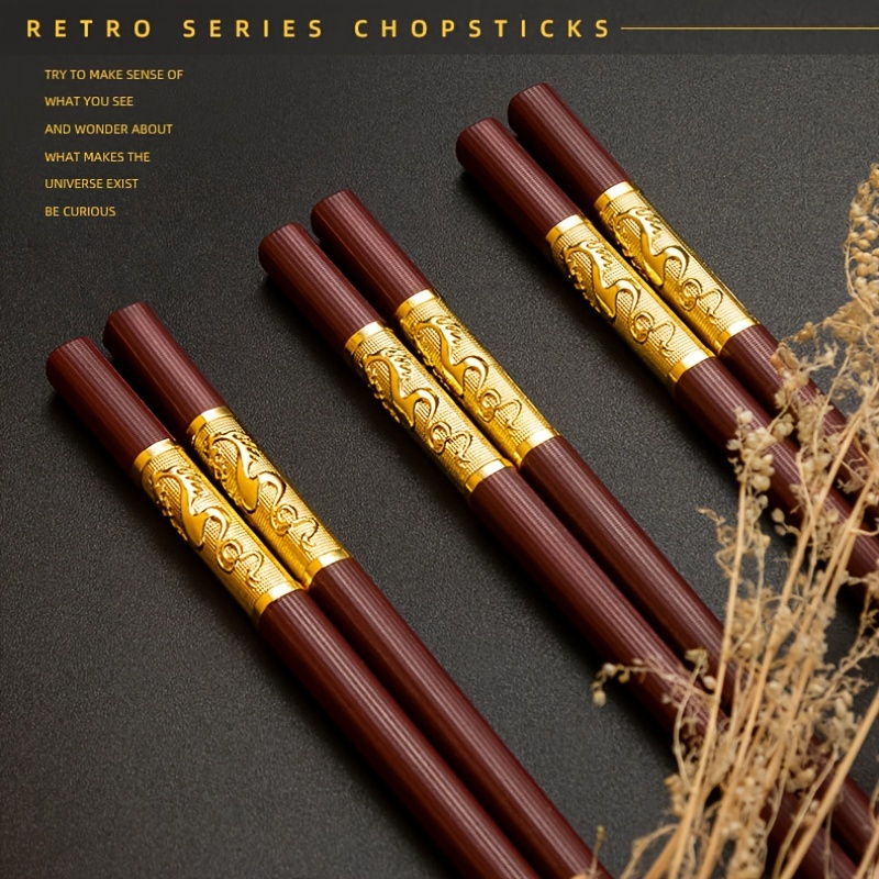 Luxury Chinese Chopsticks Gold Sandalwood