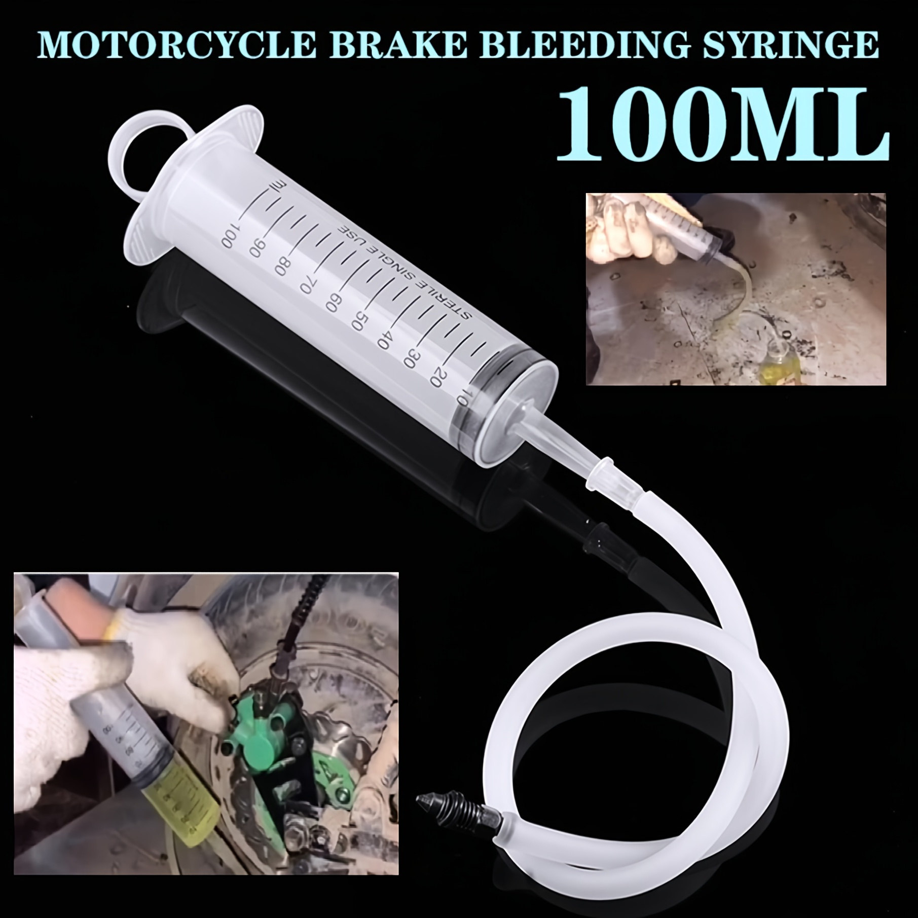 

100ml Motorcycle Hydraulic Disc Brake Bleed Kit - Bleed Brake Oil Easily & Quickly With This Professional Bleeder Tool Kit!