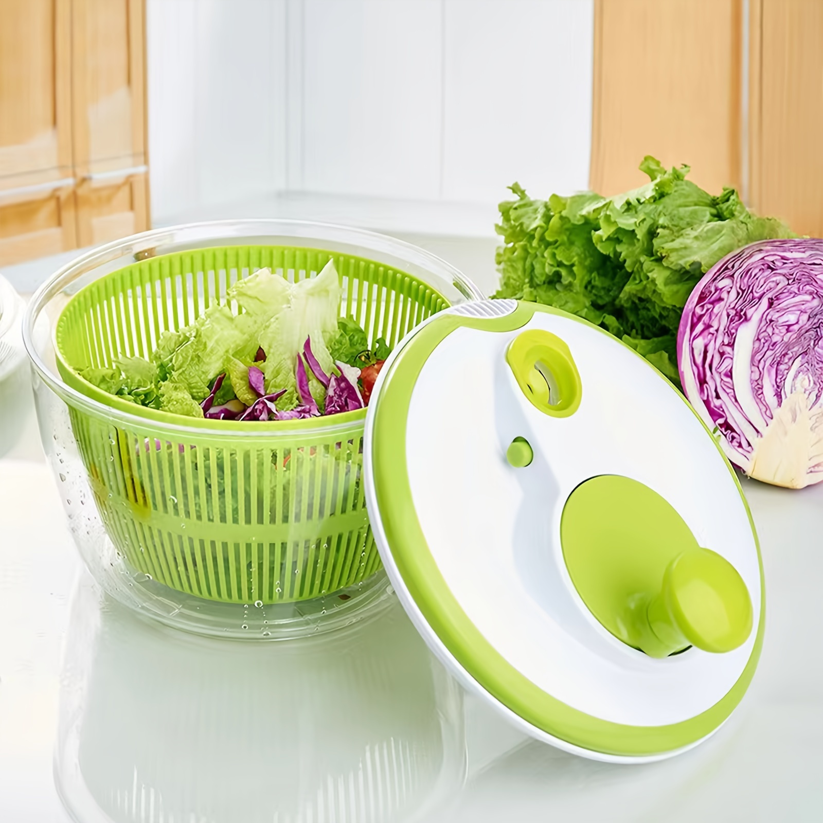 Easy-to-use Salad Spinner And Chopper For Quick And Efficient Vegetable  Prepping - Compact And Portable For Kitchen And Camping Use - Temu