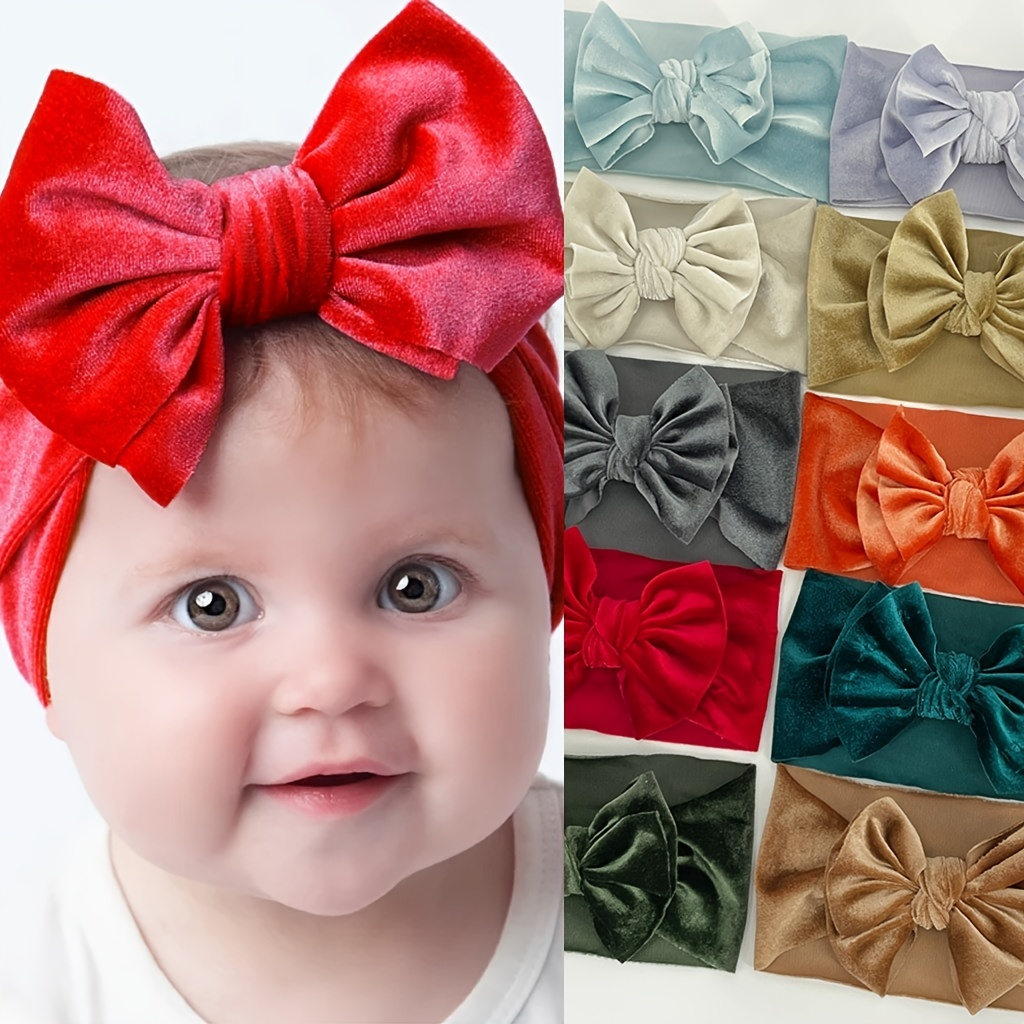 26 Pièces Bébé Bandeaux en Nylon Nouveau-né Turban Bandeau Serre-tête à  Nœud Multicolore bandeaux Cheveux Arc Élastiques Bébé Fille Accessoire de