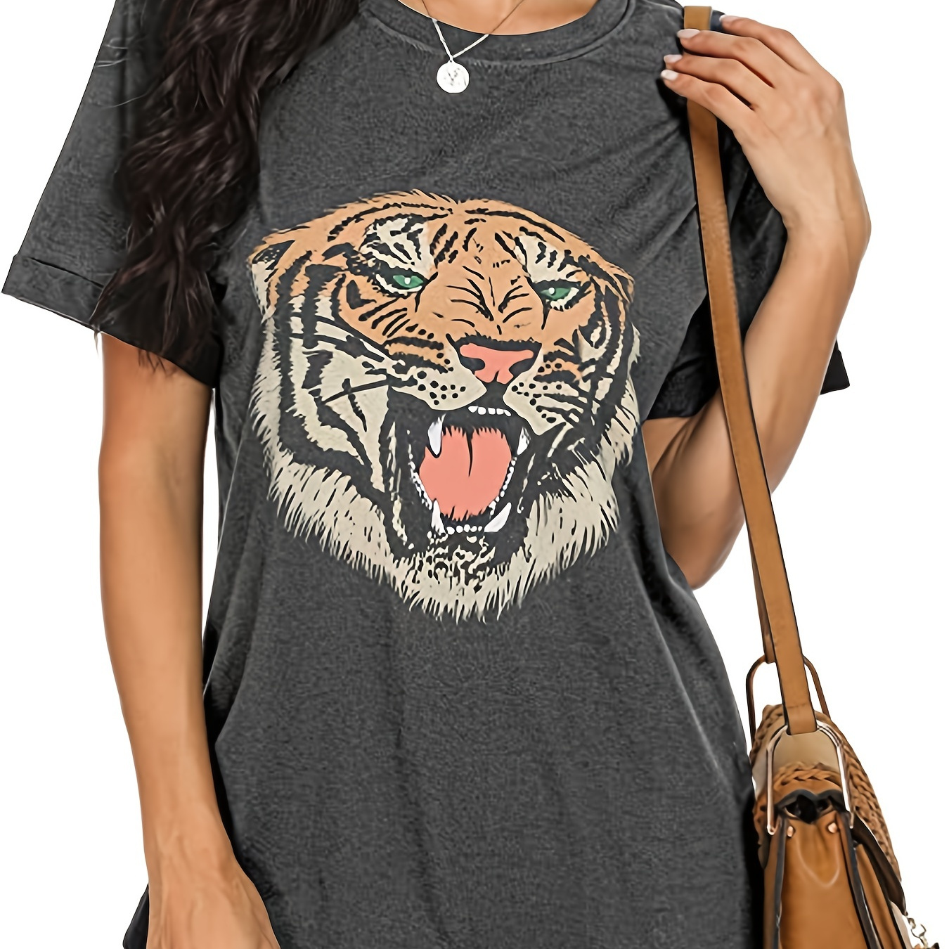 LUKYCILD Eye of The Tiger Shirt Women Vintage Tiger Printed Short Sleeve Tshirt Throwback Concert T-shirts Casual Tee Tops