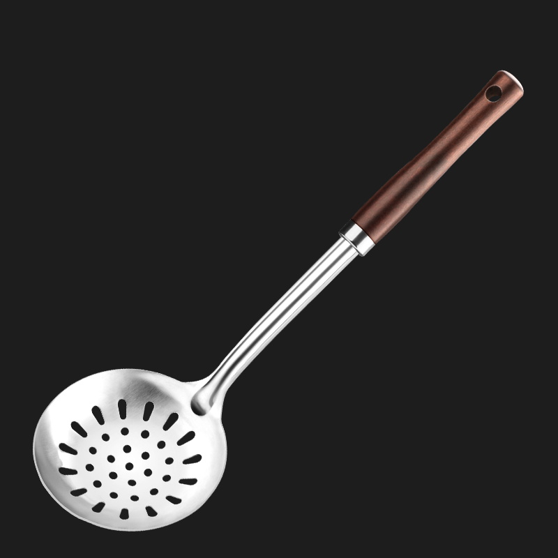 1pc Stainless Steel Household Kitchen Cooking Utensils With Wooden Handle,  Including A Soup Ladle, A Skimmer, And A Spatula