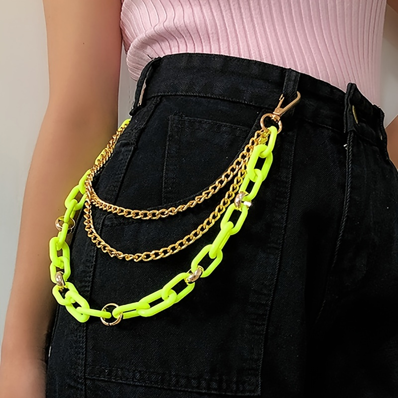 Trendy Stars Layered Pants, Trousers Chain Punk Casual Pocket Chain Silvery Wallet Chains Jeans Belt Accessories for Women Girls,Temu