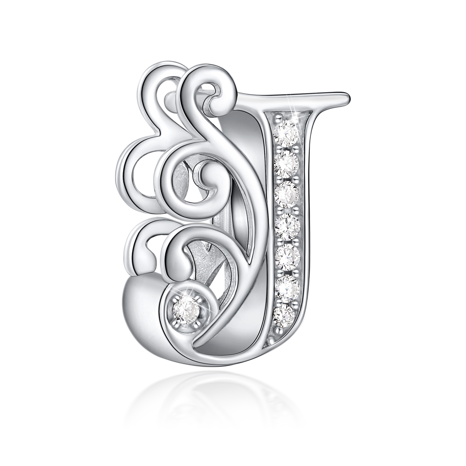 PARCOM Letter Charms Fits Pandora Bracelets S925 Sterling Silver Initial  Charms for Bracelets Alphabet AZ Letters Bead Bracelets Necklace Pendent  with