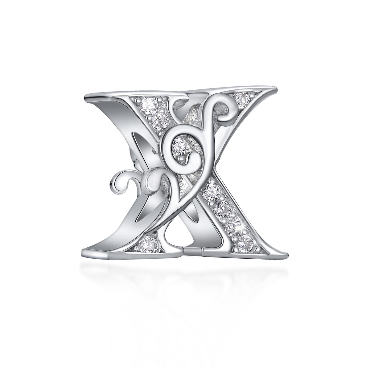 925 Sterling Silver Letter Beaded Capital Letter A z Pendant - Temu