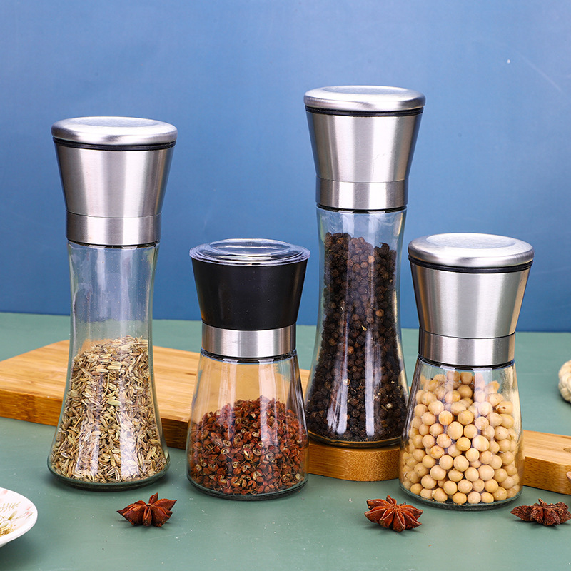 Salt and Pepper Grinder Set,Stainless Steel Manual Salt and Pepper