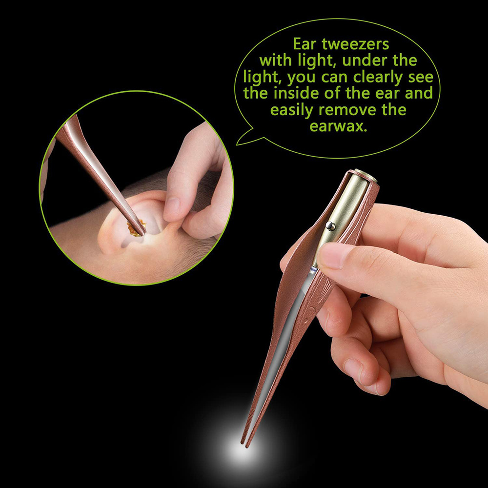 Led Earwax Removal Tool With Tweezer And Spoon Safe And Effective Ear Cleaning For Kids And