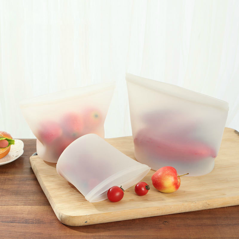 Reusable Silicone Food Storage Bags, Vertical Plastic Lunch Containers,  Bpa-free Freezer Safe Leakproof Sealed Bag, Kitchen Gallon Fridge Baggies  Snack Organizer, Kitchen Supplies - Temu