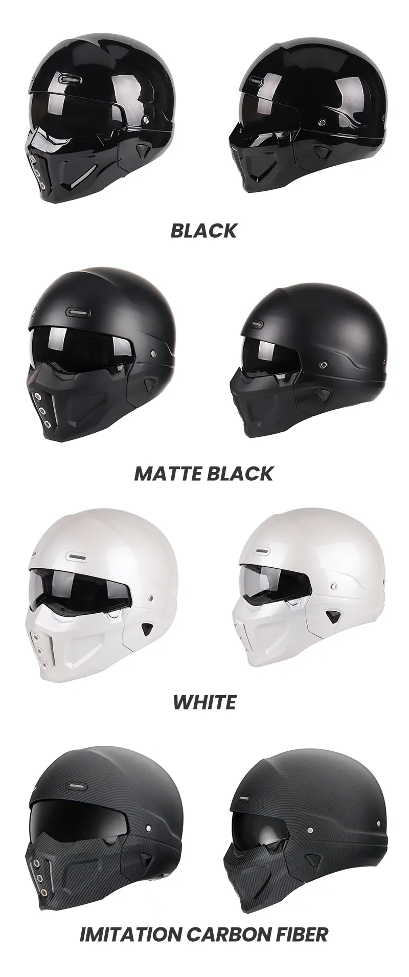 Open Face Full Face Motorcycle Helmet, Scooter Casque Casco Moto