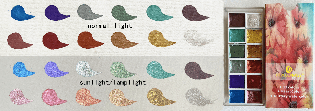 Dededepraise Metallic Watercolor 6/12 Color Set - Temu