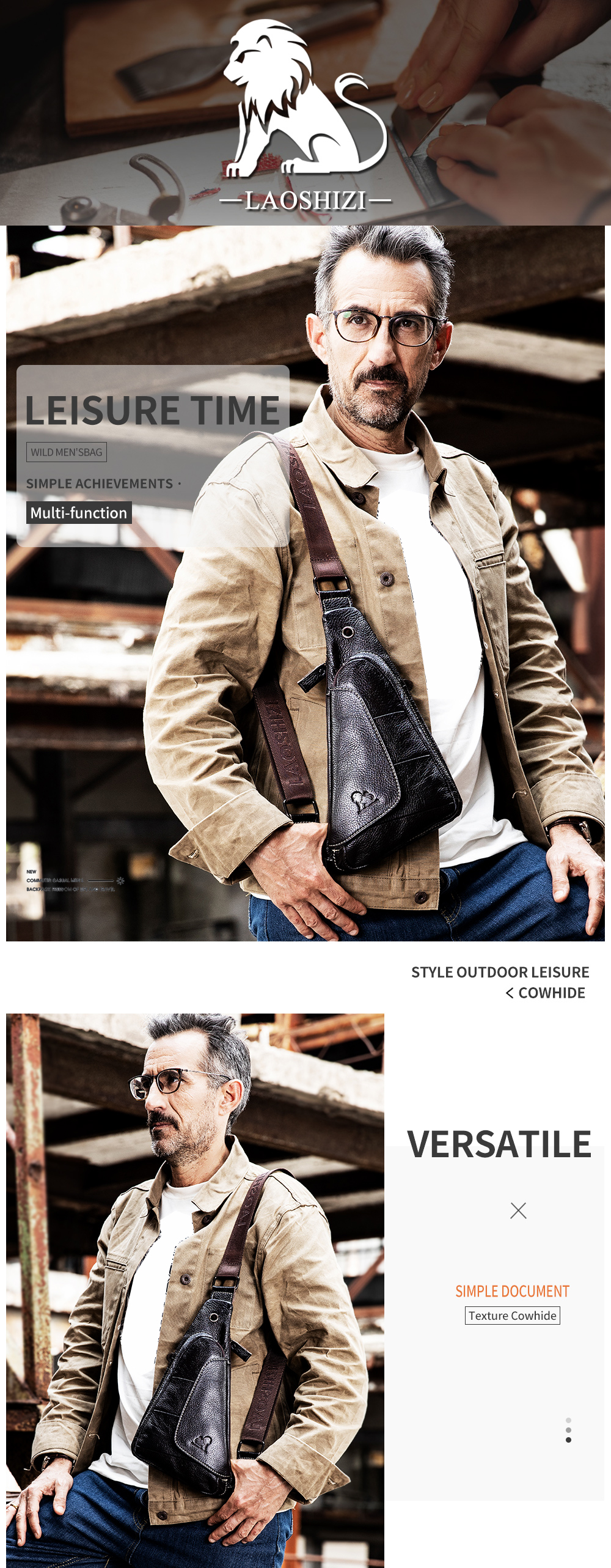 Chest Bag Men and Women Retro Simple Wild One-Shoulder Messenger