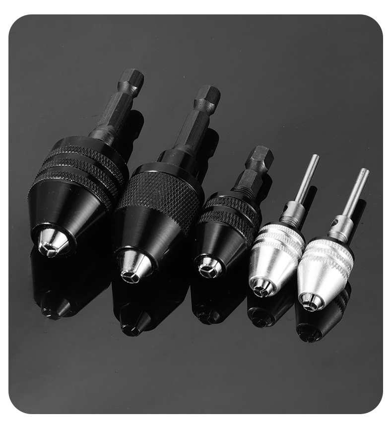 2 Pcs Hex Shank Keyless Drill Chuck 1/4 Inch Fast Change Adapter Converter Drill  Adapter (0.3mm-3.6mm 0.3mm-6.5mm) - AliExpress