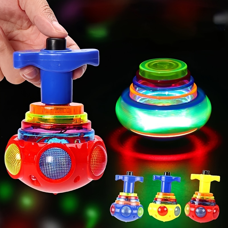 

Led Gyro Toy, Colorful Flashing Gyro, Music Spinning Toy With Launcher For Children Gifts, Kids Boys Girls Toys Random Color