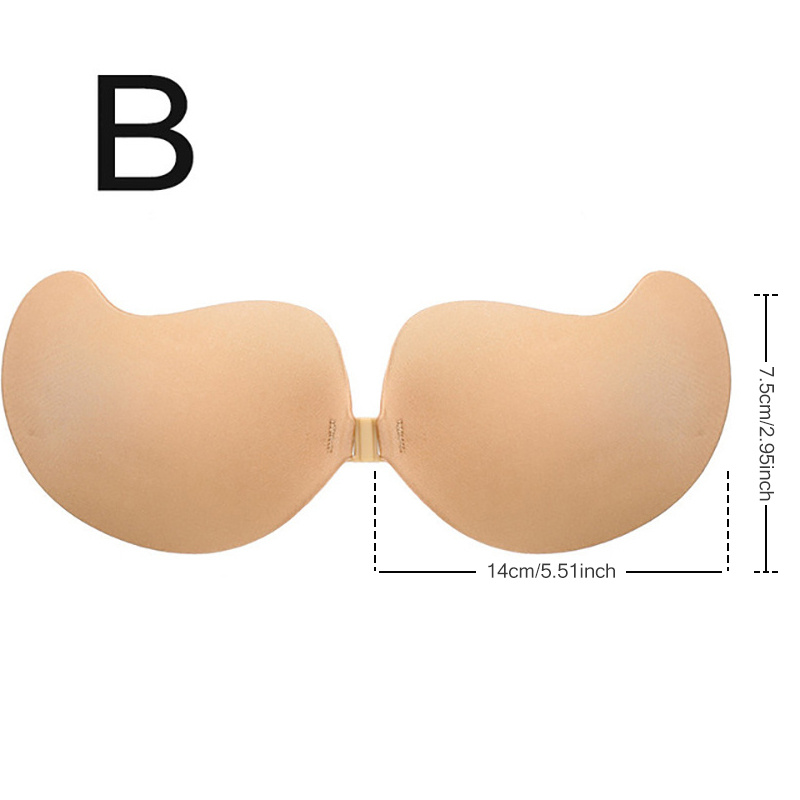 Women's Bras Push up Women's Sexy Brushed Leaf Chest Stickers Front Buckle  Gather Biosilicone Bra Breast Stickers Low Support Sports Bras for Women  (Beige, S) : : Fashion