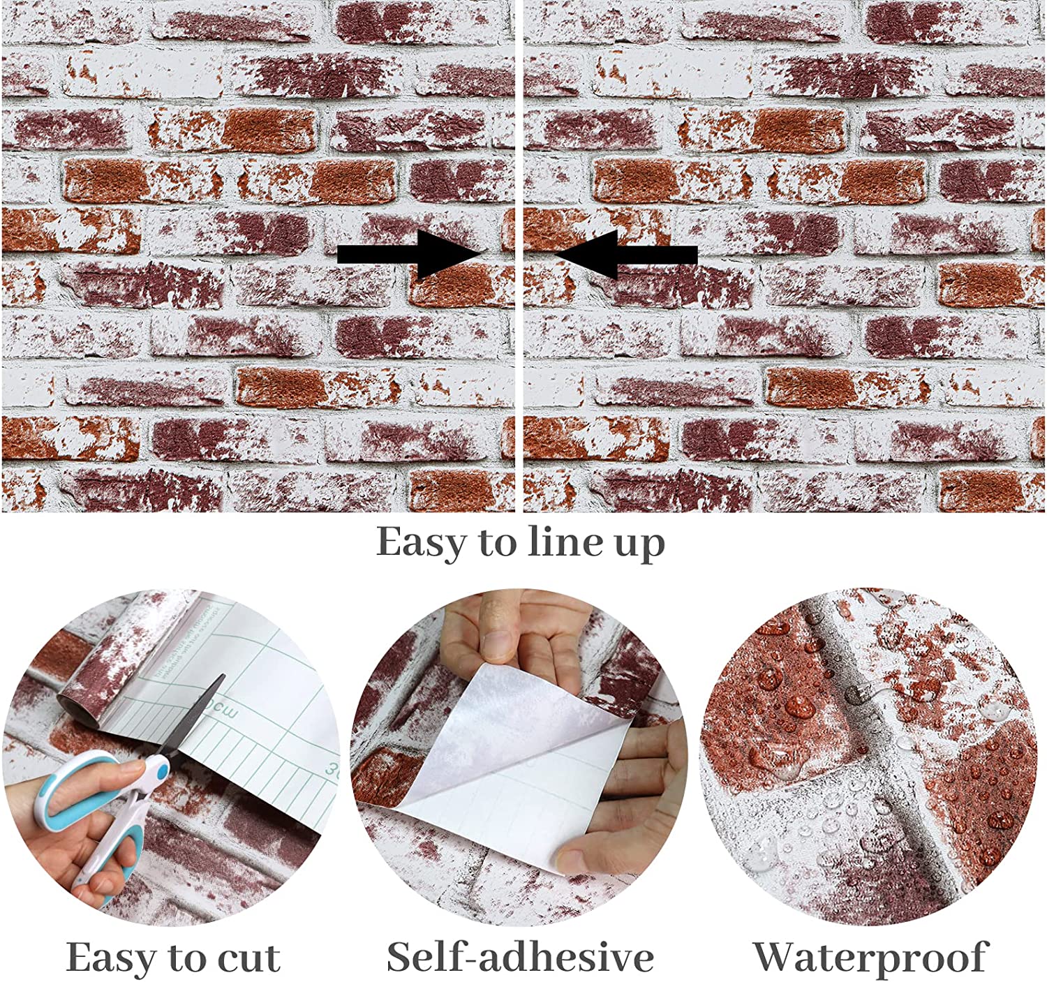 Transform Your Home With Red Vintage Brick Self-adhesive Waterproof ...
