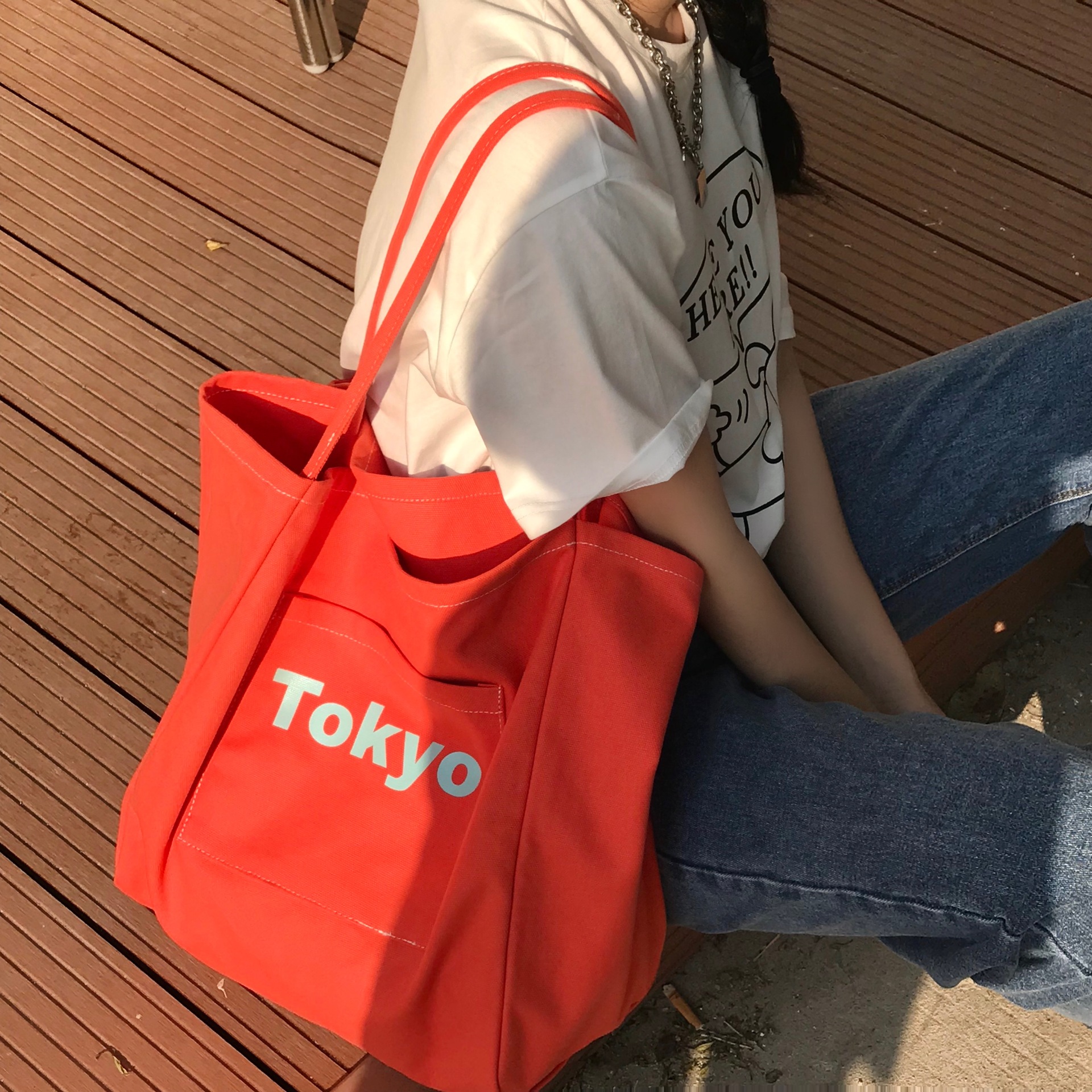 Women Canvas Shoulder Bags Merci Letter Print Totes Female Casual Cotton  Cloth Handbags Girls Simple Eco Shopping Book Bag