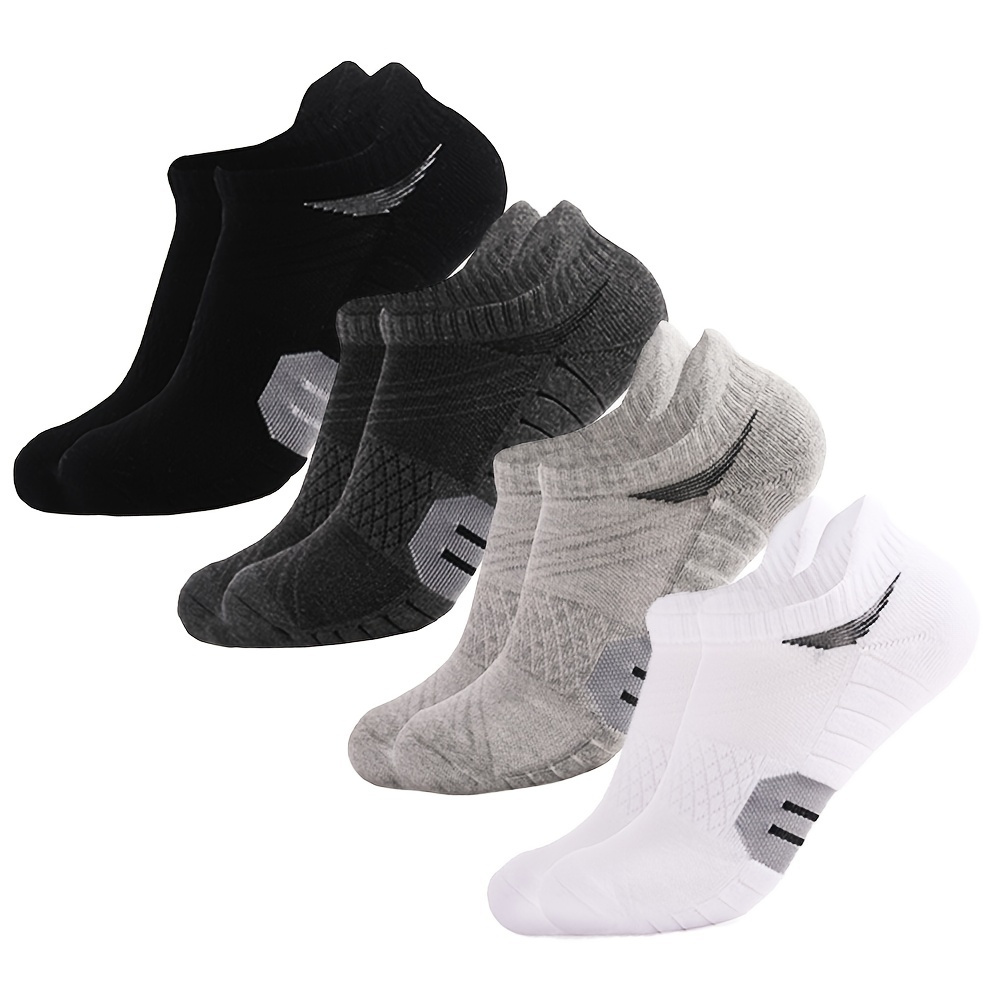 

Men's Extra Large Size Running Socks, Thick Wear-resistant Absorbent Deodorant Cotton Socks, Crew Socks For Outdoor Hiking, Sports