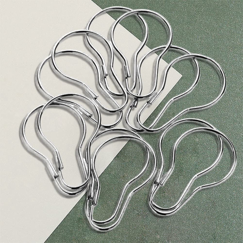 12pcs/24pcs/48pcs, Iron Shower Curtain Hooks